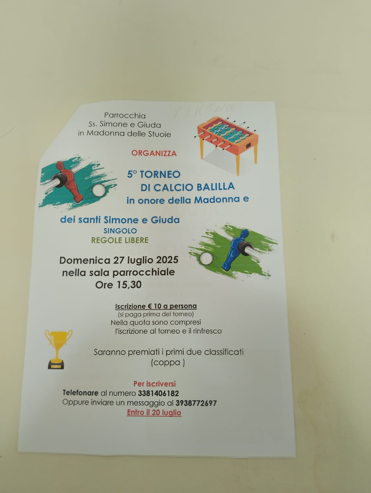 calciobalilla Stuoie