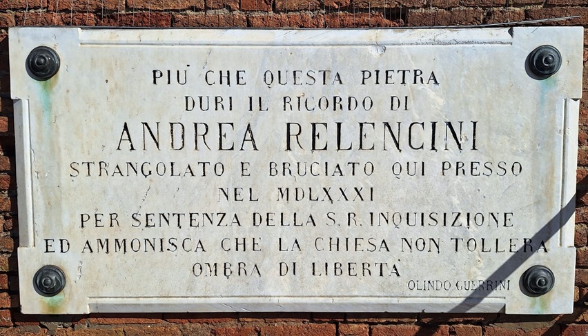 La lapide restaurata di Andrea Relencini, 2025