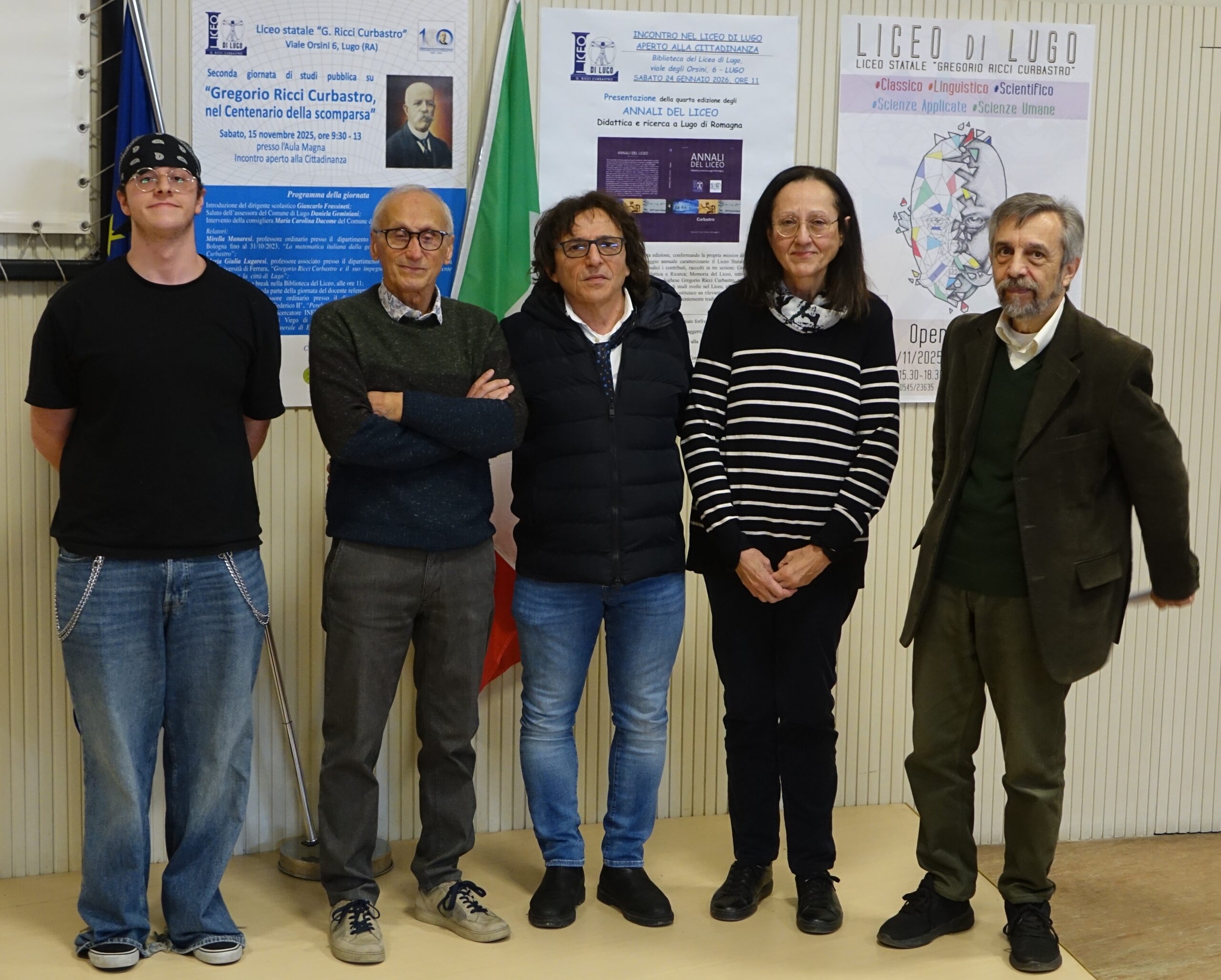 Conferenza Liceo di Lugo, E. Cortesi, R. Ghetti, G. Frassineti, F. Fabbri, D. Folli